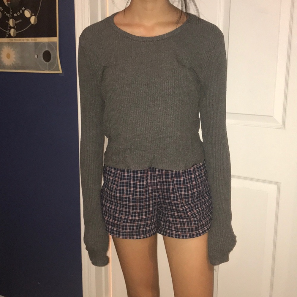 Grey Brandy Melville Ribbed Top